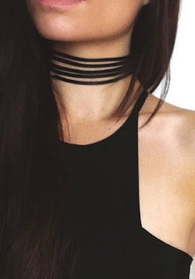 Black Multi-Layered Faux Suede Choker