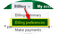 Adwords Billing Preferences