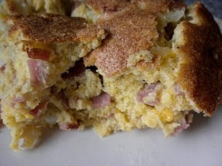 Ham and Two-Cheese Spoon Bread