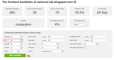 Cara Menelusuri backlink blog competitor menggunakan openlinkprofiler