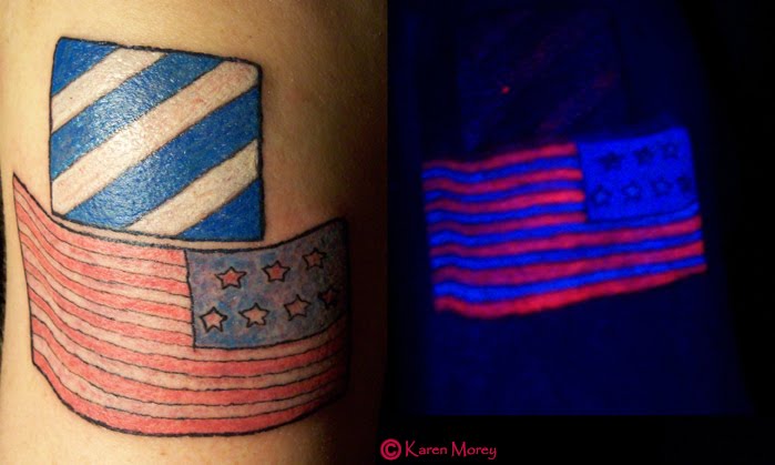 Black light tattoos, UV reactive tattoo, blacklight stars tattoos, 