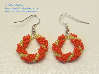 Earrings of beaded spiral rope