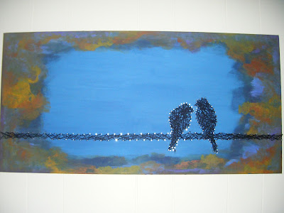 Birds on a Wire - Canvas and String Art