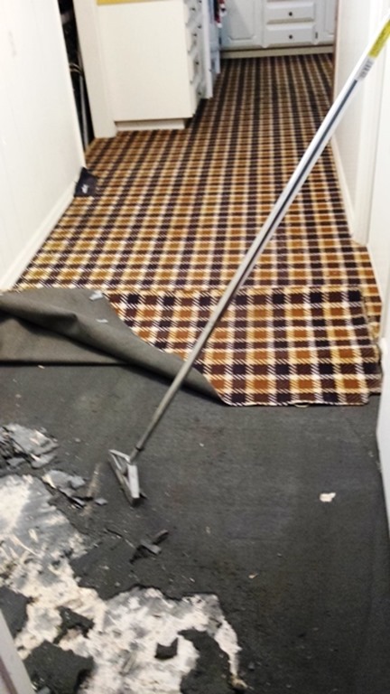 stripping glue down carpet