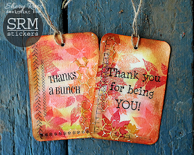 SRM Stickers Blog - Mixed Media Tags & Video by Shery - #fall #tags #mixed media, #stickers #punched pieces #thank you, 