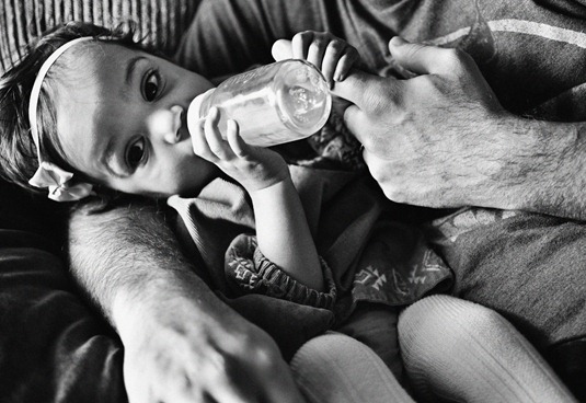 lily with her bottle
