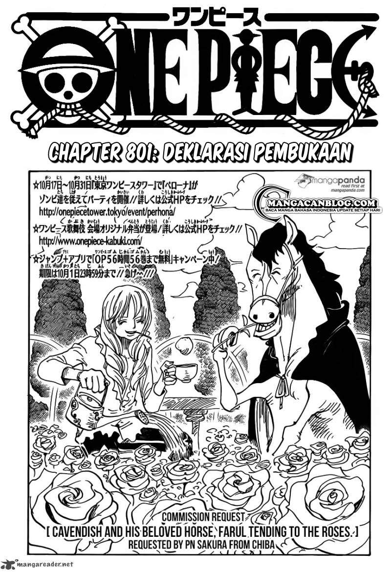 One Piece chapter 801 : Awal pembukaan deklarasi  Good 