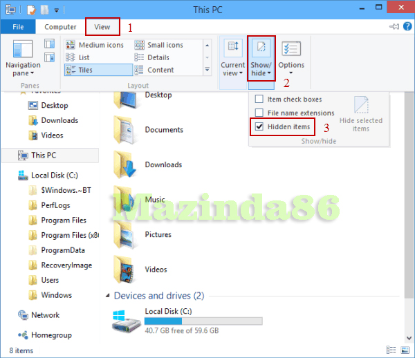 Menampilkan File Tersembunyi di Windows 10