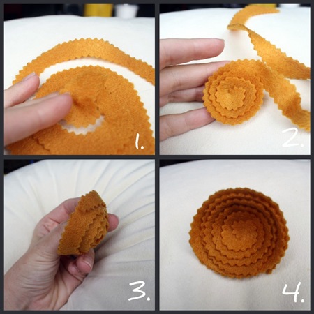 how to make felt rosettes