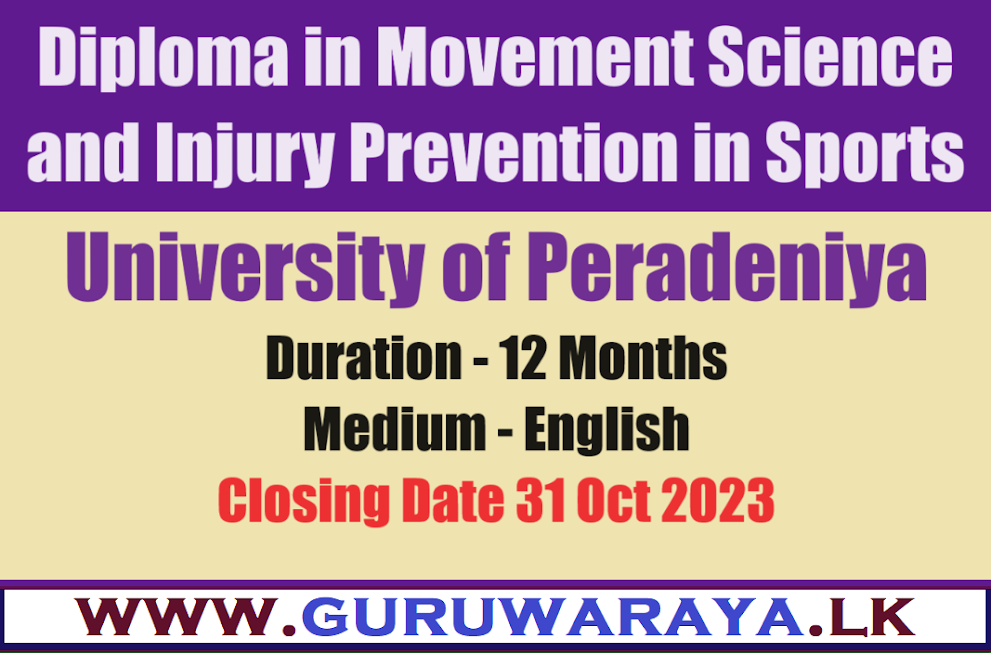 Diploma in Movement Science and Injury Prevention in Sports