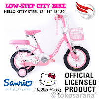 Sepeda Kota Anak Element Hello Kitty 12" 16" 18" 20" CTB Hi-Ten Steel Low-Step Frame Kids City Bike Sanrio Official Licensed Product