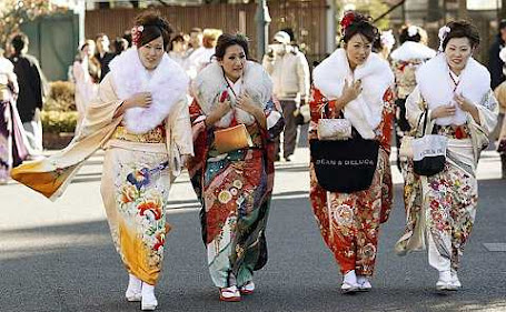 Coming of Age Day event at an amusement park in Tokyo