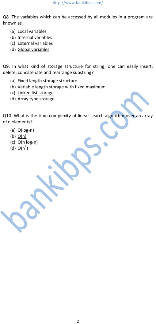 previous question papers of ibps specialist officer exam