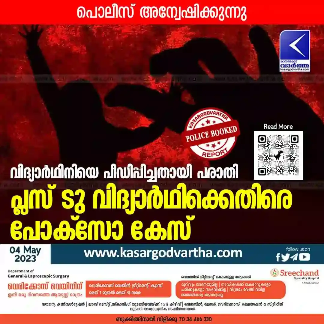 Kerala News, Malayalam News, POCSO Act, Crime News, Assaulting News, Plus Two student booked for assaulting minor.