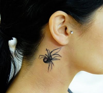 Beautiful Spider Tattoo On Neck Posted by Admin at 1250 AM