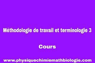 Cours Méthodologie de travail et terminologie 3 PDF