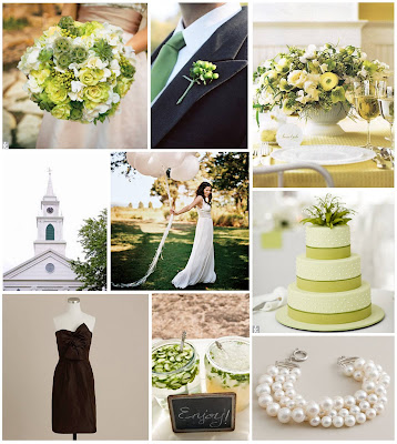 green brown wedding