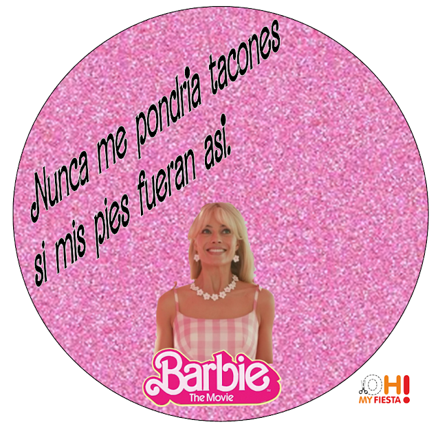 Barbie la Película: Tacones Altos. Toppers para Tartas, Tortas, Pasteles, Bizcochos o Cakes para Imprimir Gratis.