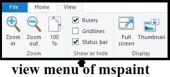 MS Paint view menu,MS Paint view tab,MS Paint menu bar in hindi,how many menu in paint,title bar in paint,MS Paint menu button,paint download,MS Paint