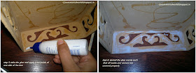 DIY Jewelry Box: Step 5 - apply glue to one of the inner sides of the box