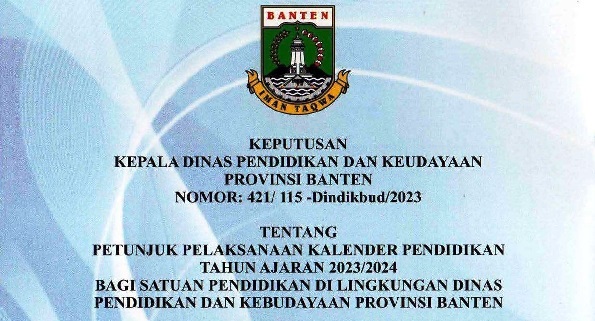 Kalender Pendidikan Provinsi Banten Tahun Pelajaran 2023/2024