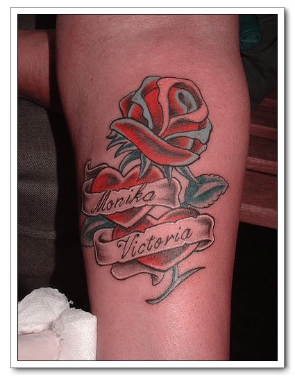 heart locket and key tattoo. Flower Red Rose Tattoo Designs Combination With 