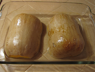 Baking Pan with Baked Butternut