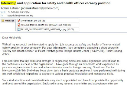 ayat memohon kerja melalui email