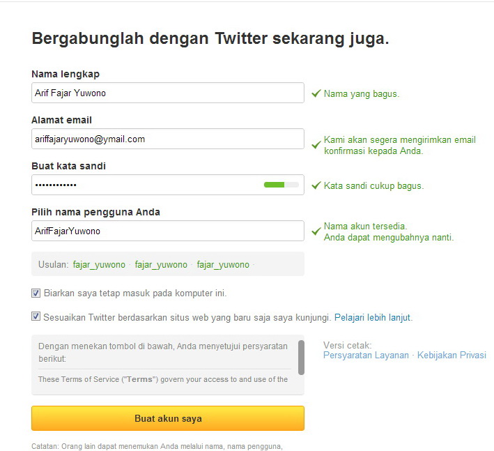 Cara membuat akun twitter dengan sangat mudah  latifia indra