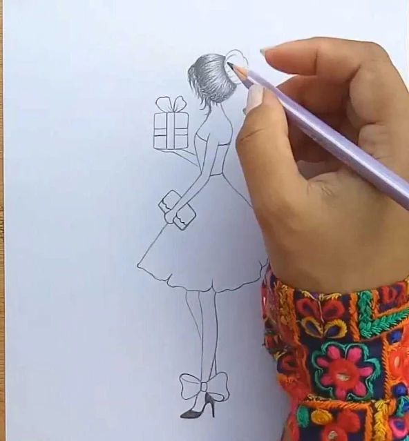 رسم فتاة بالرصاص رسم فتاة جميلة بالرصاص