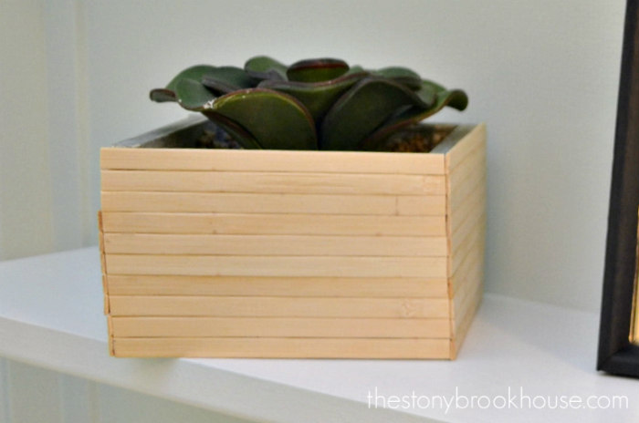 bamboo placemat sticks on planter