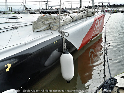 L'ex Cheminées Poujoulat Superbigou à Lorient, le bateau d'Alan Roura pour le Vendée Globe 2016.