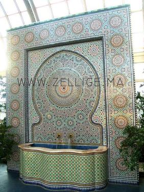 Fontaine en zellige traditionnel marocain du fes | Zellige ...