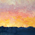 "Sorbet Sunset" by Karla Nolan, palette knife oil painting