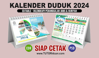 Free Desain Kalender Meja 2024 CDR PSD