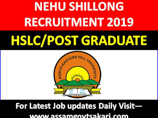 NEHU,Shillong Recruitment 2019 