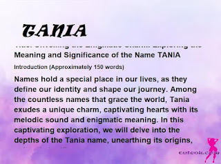 meaning of the name "TANIA"