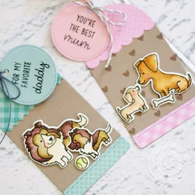 Sunny Studio Stamps: Puppy Dog Kisses Puppy Parents Build-A-Tag Puppy Themed Mom and Dad Tags by Lexa Levana
