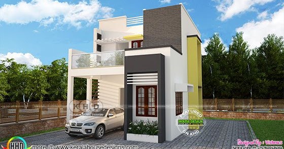 1350 square feet flat  roof 3  bedroom home  Kerala home  