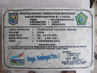 Prasasti Marmer PNPM Kec.Tarik Sidoarjo