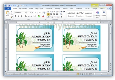 Kartu bisnis atau kartu nama sering dipergunakan untuk mempromosikan barang Cara Membuat Kartu Bisnis/Kartu Nama Dengan Ms Word 2010