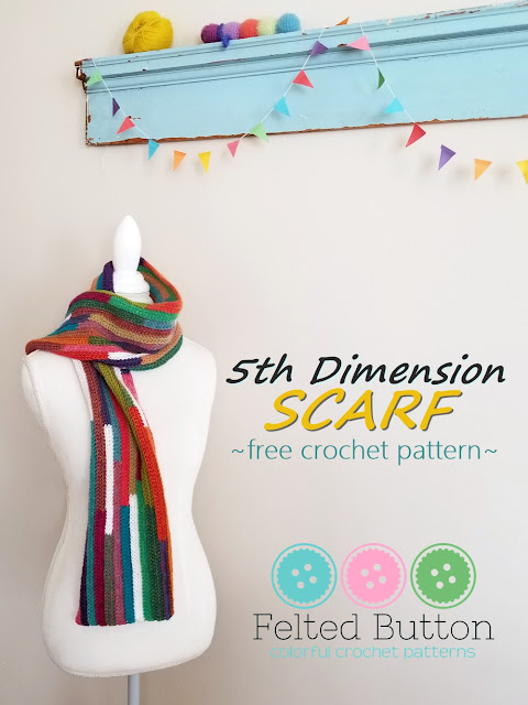 5th Dimension Scarf -- free crochet pattern from Felted Button