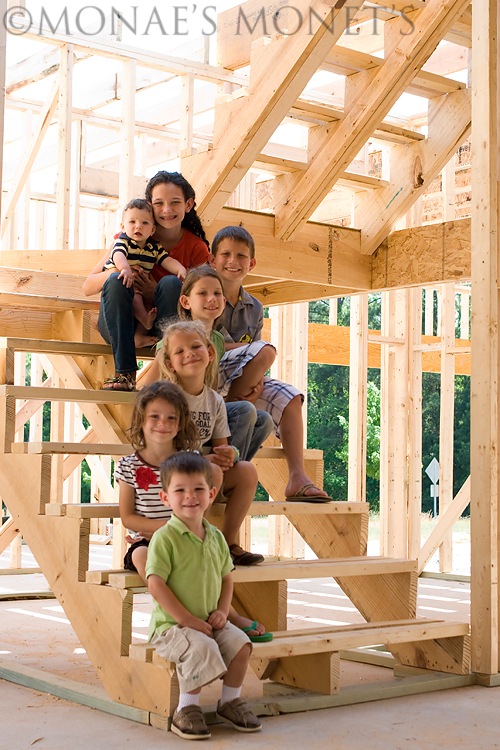 kids on framed stairs blog