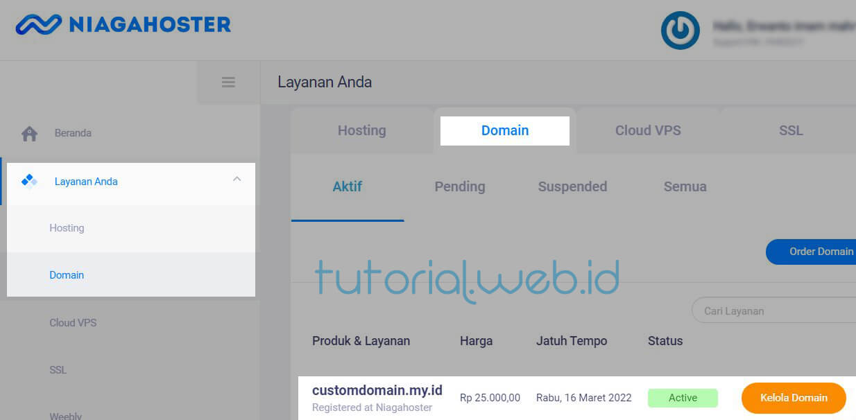 Cara beli domain Niagahoster 7 Pembelian Sukses