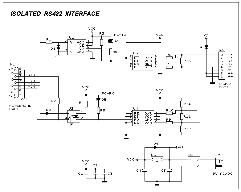 Isolated RS422 Interface Circuit Diagram Schematic | Wiring Diagram,Wii