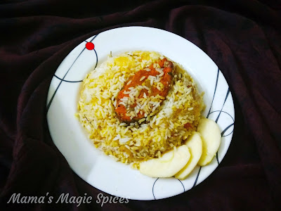 Fried fish biryani