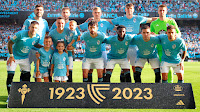 REAL CLUB CELTA DE VIGO. Temporada 2023-24. Unai Núñez, Óscar Mingueza, Carl Starfelt, Jørgen Strand Larsen, Iván Villar. Carles Pérez, Iago Aspas, Luca De la Torre, Jonathan Bamba, Mihailo Ristić, Fran Beltrán. REAL CLUB CELTA DE VIGO 2 🆚 GETAFE C. F. 2 Domingo 08/10/2023, 18:30 horas. Campeonato de Liga de 1ª División,  jornada 9. Vigo, Pontevedra, estadio ABANCA Balaídos: 17.953 espectadores. GOLES: ⚽0-1: 2’, Borja Mayoral. ⚽1-1: 24’, Jonathan Bamba. ⚽1-2: Mason Greenwold. ⚽2-2: Jørgen Strand Larsen.