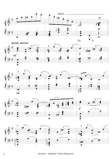 Fritz Kreisler / Emeric Stefaniai "Schön Rosmarin" - transcription for piano