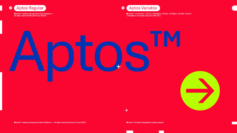 Microsoft Aptos font