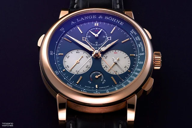 A. Lange & Sohne Triple Split Pink Gold Blue Dial